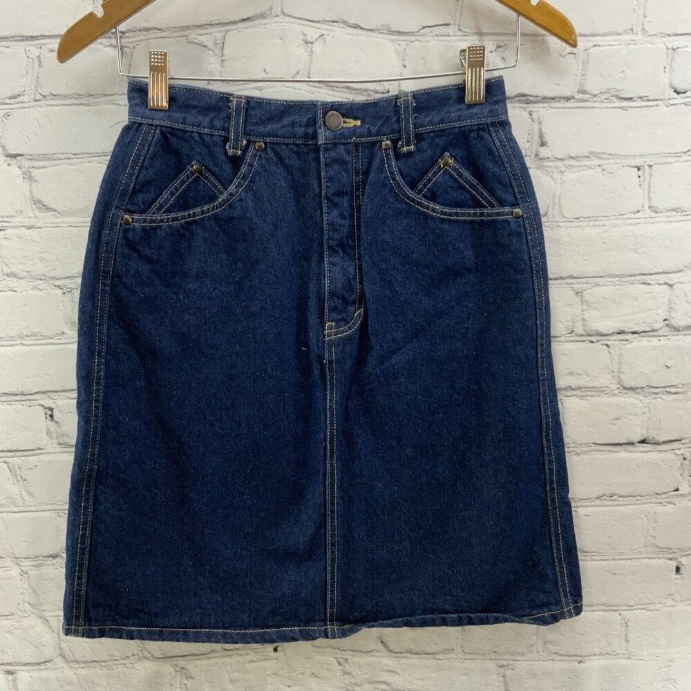 Cristina’s Denim Skirt Womens Sz 9/10‎ Vintage 70’s Blue